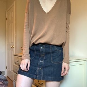 Bullhead Button Front Denim Skirt